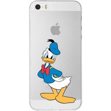 Printify Apple iPhone 5 Uyumlu Kapak Donald Duck Tasarımlı Şeffaf Silikon Kılıf