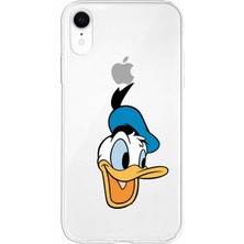 Printify Apple iPhone Xr Uyumlu Kapak Donald Duck Tasarımlı Şeffaf Silikon Kılıf