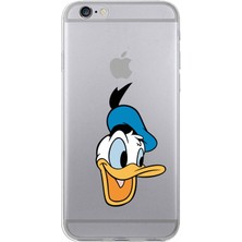 Printify Apple iPhone 6 Uyumlu Kapak Donald Duck Tasarımlı Şeffaf Silikon Kılıf