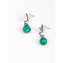 Lila Rosa Etnik Otantik Doğal Taşlı Küpe