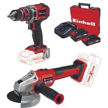 Einhell Te-Cd 18/50 Li-I Bl Matkap Axxio 18/125 Q Avuç Taşlama 2.0+4.0AH Kömürsüz Akülü Profesyonel Set