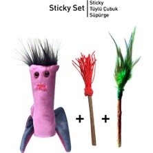 Matatabi Cats Sticky Paketi Doğal Çiğneme Çubuğu, Matatabili Sesli Peluş Kedi Oyuncağı 3'lü Set
