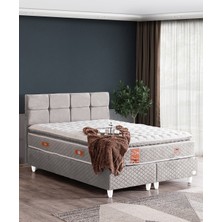 Setay Gümüş İkili Set Çift Kişilik Baza Başlık - Gri