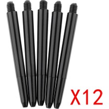 Perfk 60 Pcs Plastik 52MM 2ba Eloksallı Yeniden Çıkarılmış Dart Sapları / Şaftlar - Siyah (Yurt Dışından)