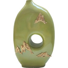 LuckyArt Gold Dalgalı Yesıl By Vazo