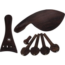 Perfk 4 Set Wenge Ahşap Endpins Tuning Peg Tuner Chinrest Kuyruk Yayını 4/4 Keman Için (Yurt Dışından)