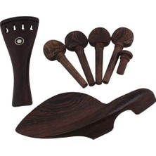 Perfk 4 Set Wenge Ahşap Endpins Tuning Peg Tuner Chinrest Kuyruk Yayını 4/4 Keman Için (Yurt Dışından)