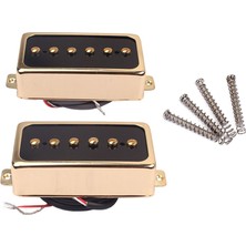 Perfk 2 Parça Yükseltme P90 Soapbar Pikap Set Elektro Gitar Parçaları Için Altın (Yurt Dışından)