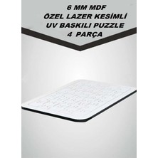 Woodylife Ilk Puzzlem Bebek Maymun Zürafa Pembe Fil ve Balon Tutan Kedi 4 Lü 4 Parça Puzzle Yapboz Eğitici Çocuk Oyuncak