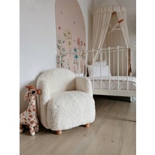 Breda Home Concept Teddy Kumaşlı Ahşap Ayaklı Çocuk Bebek Koltuğu Sandalyesi