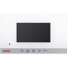 AUDIO 001198B 4,3'' Görüntülü Diafon Modern Beyaz (Beyaz Şase)