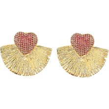 New Obsessions Artisan Love Me More Altın Kaplama Küpe