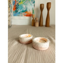 Kedi Creative Arts Terrazzo 2'li Dekoratif Tealight Mumluk