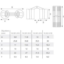 Silindir Masa Menteşesi Pirinç 14mm (2 Adet