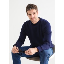 Fabrika Bisiklet Yaka Düz Lacivert Erkek  Joseyy