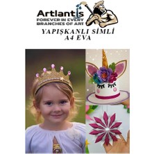 Artlantis Yapışkanlı Simli Eva Pembe A4 20X30 5 Adet 1 Paket Hobi Okul Öncesi Kreş Anasınıfı Eva Yapışkanlı Simli 20*30