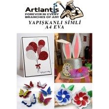 Artlantis Yapışkanlı Simli Eva Pembe A4 20X30 5 Adet 1 Paket Hobi Okul Öncesi Kreş Anasınıfı Eva Yapışkanlı Simli 20*30