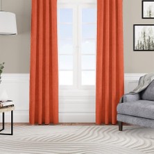 Goccia Fon Perde Özel Ölçüye Uygun Kadifemsi Pilesiz Bohem Salon Otel Oturma Çocuk Odası Tek Kanat Kiremit