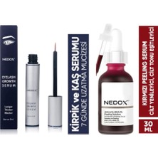 Nedox Kaş ve Kirpik Serum 6 Ml+Cilt Yenileyici Cilt Tonu Eşitleyici Kırmızı Peeling Serum Aha %30 Bha %2 Ph % 3.5 Serum 30 ml