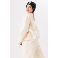 Gothamvibes Kadın Vibe Oversize Krem Sweatshirt