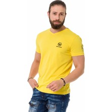 CT740 V Yaka Basic Sarı Tişört