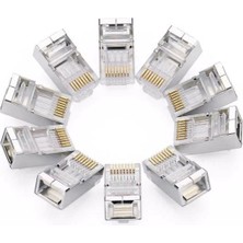 Keepro 20 Adet Metal Cat6 Konnektör Cat6 Metal Jack RJ45 Başlık Metal Uç Cat 6 Başlık