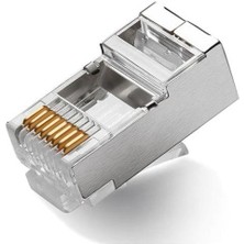 Keepro 20 Adet Metal Cat6 Konnektör Cat6 Metal Jack RJ45 Başlık Metal Uç Cat 6 Başlık