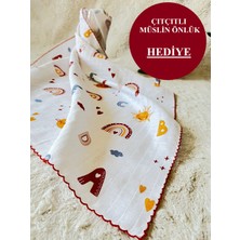 Masal Baby Kids Çok Amaçlı Müslin Örtü 80 x 90 cm Yeni Doğan/Bebek/Çocuk Gökkuşağı Harfli Müslin Bez/Müslin Battaniye