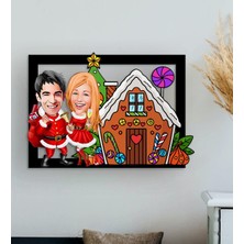 Bk Gift Kişiye Özel Sevgililer Yeni Yıl Karikatürlü 3D Ahşap Tablo-1
