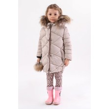 Benitto Kids Benittokids Kız Çocuk Bej Mont 51278 Uzun Kol Midi Modeli ile Şık ve Rahat