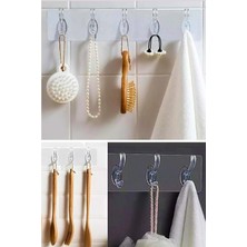 Olgun Home Yapışkanlı Şeffaf Duvar Askısı Banyo Mutfak Düzenleyici Askı Pratik Kanca Askılık