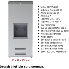 Evora Sanayi Tipi 100 Lt. Soğutmalı Arıtmalı Paslanmaz Endüstriyel Su Sebili