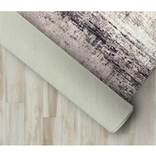 Carpettex Modern Abstrak Çizgi Desenli Gri Halı Kaymaz Taban Makinada Yıkanabilir