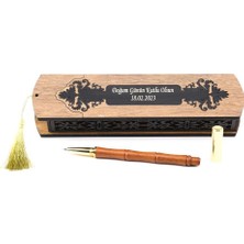 Kalemhane Özel Kızaklı Ahşap Kutuda Roller Kalem