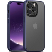 Gpack Apple iPhone 13 Pro Max Kılıf Impact Alpin Mat Buzlu Kapak Lacivert