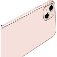 Gpack Apple iPhone 14 Kılıf Bark Parlak Silikon Renkli Kenarları Rose Turkuaz