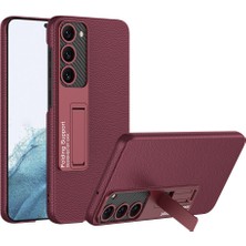 Case Street Samsung Galaxy S23 Kılıf Kalemlikli Standlı Deri Görünüm Bordo