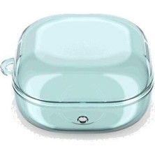 Dlrcase Samsung Galaxy Buds 2 Pro Kılıf Transparan Kancalı Silikon SF14 Mavi