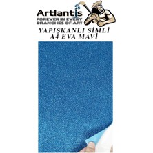 Artlantis Yapışkanlı Simli Eva Mavi A4 20X30 5 Adet 1 Paket Hobi Okul Öncesi Kreş Anasınıfı Eva Yapışkanlı Simli 20*30