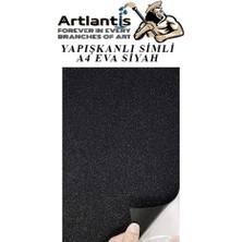 Artlantis Yapışkanlı Simli Eva Siyah A4 20X30 5 Adet 1 Paket Hobi Okul Öncesi Kreş Anasınıfı Eva Yapışkanlı Simli 20*30