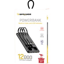 Sprange SR-P18 12000 Mah  3in1 USB Kablo Powerbank