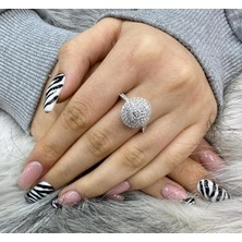 Çelikoğlu Kuyumculuk 14 Ayar  Beyaz Altın Taşlı Yüzük 3,57 gr