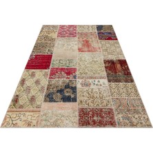 Sempati Halı El Dokuma Eskitme Özel Patchwork Halı 160 x 230 6277