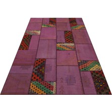 Sempati Halı El Dokuma Eskitme Özel Patchwork Halı 160 x 230 6278