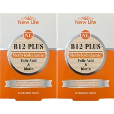 New Life Folik Asit ve Biotin İçeren B12 Plus Vitamin 60 Kapsül 2 Adet