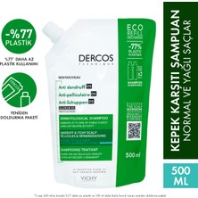 Vichy Dercos Kepek Şampuanı Normal ve Yağlı Saçlar - Yeniden Dolum Paketi - 500 ml