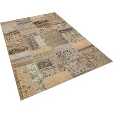 Sempati Halı Harika El Dokuma Eskitme Özel Patchwork Halı 160 x 230 6285