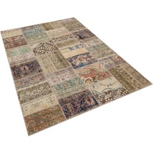 Sempati Halı El Dokuma Eskitme Özel Patchwork Halı 160 x 230 6288