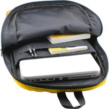 Perabags Tasarım Geometrik Desenli Sarı Laptop Sırt Çantası