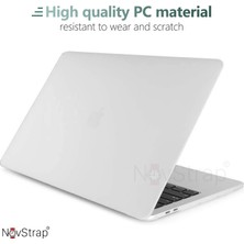 Novstrap Apple MacBook Pro M1 M2 Çip 13.3" A2338 ile Uyumlu Kılıf Sert Rubber Mat Buzlu Kapak